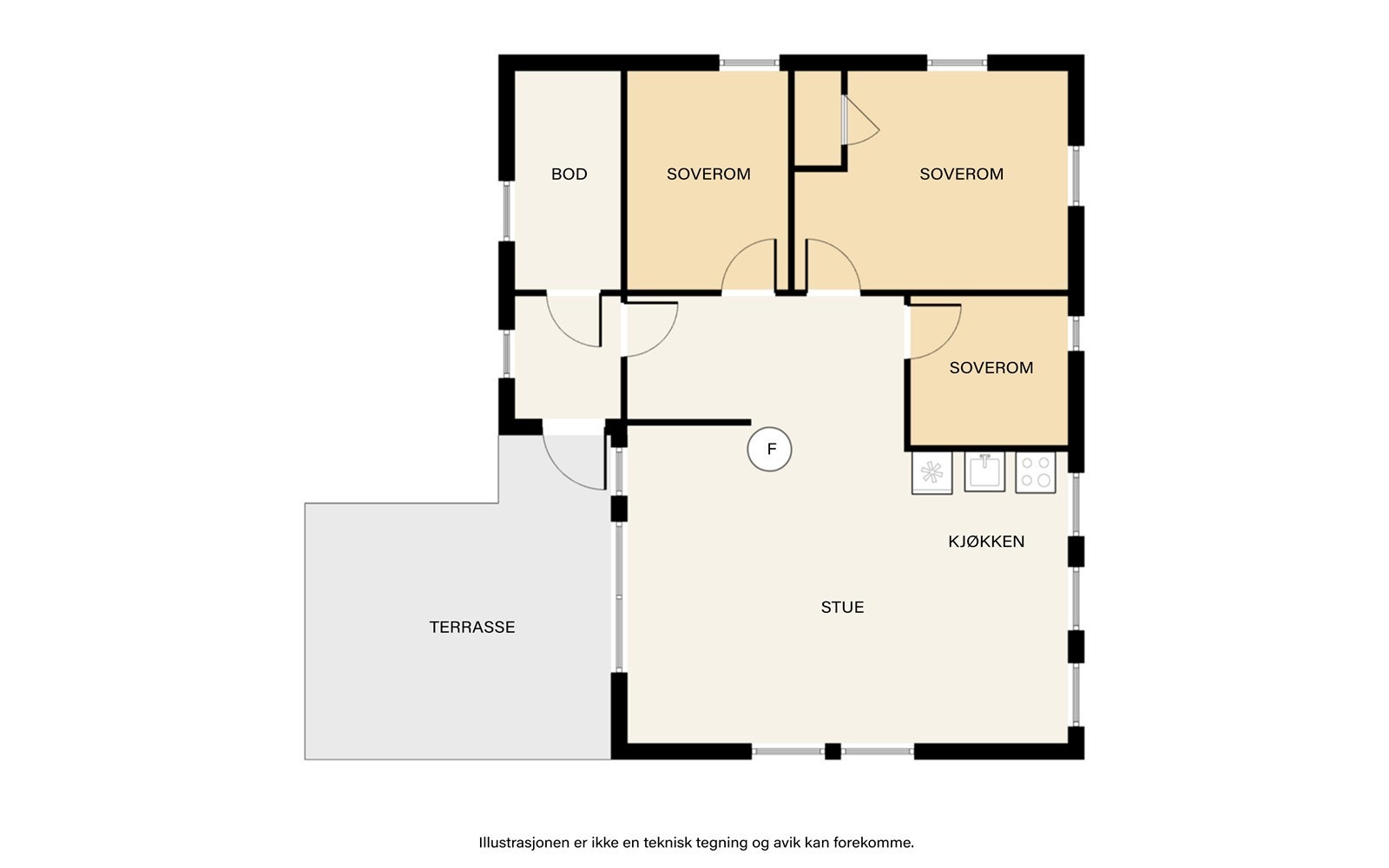 Plantegning fritidsbolig. Galleribilde