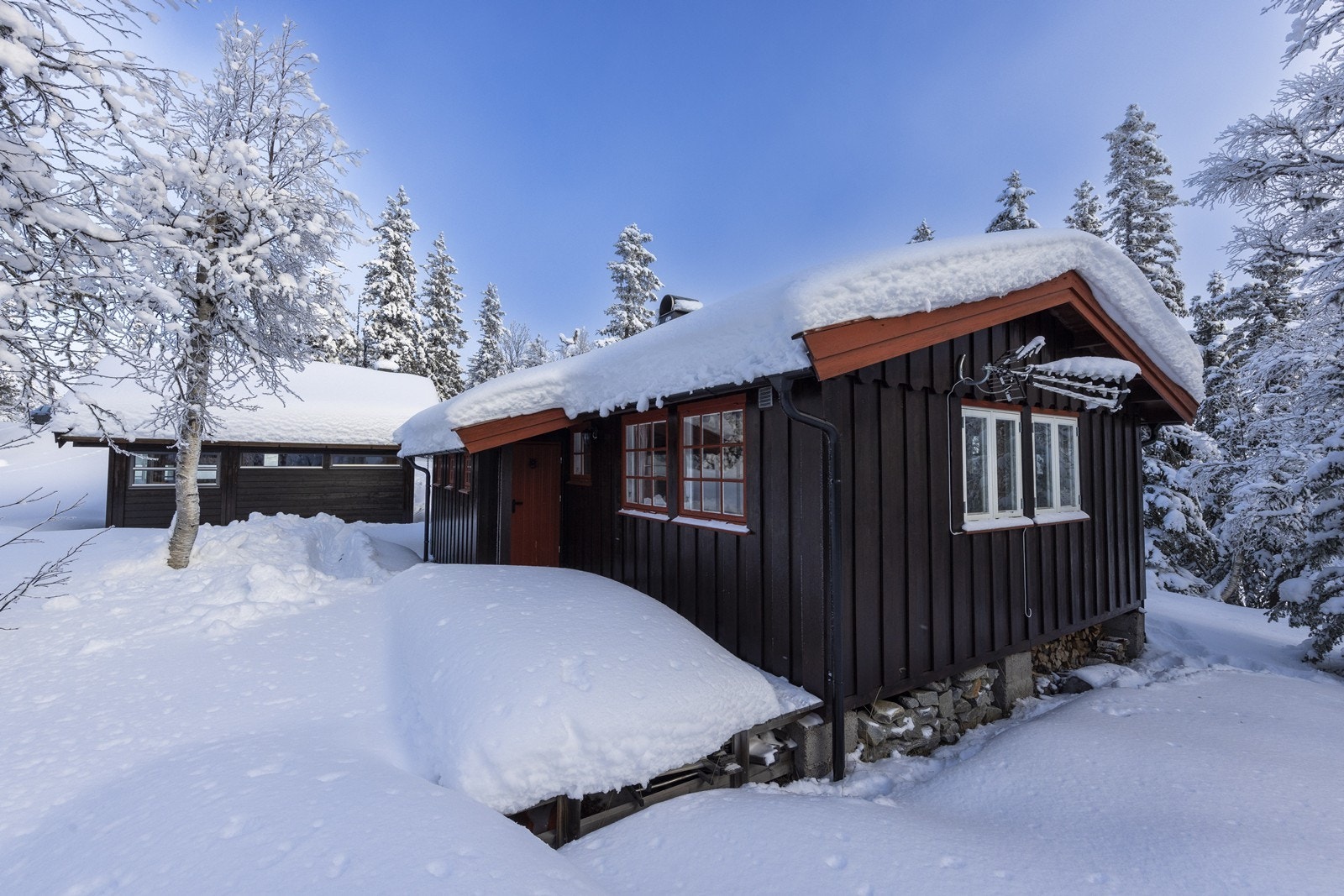 Hytta byr på praktisk fasiliteter som helårsvei, strøm, vann og avløp til anneks via det lokale HAGAS-anlegget. Galleribilde