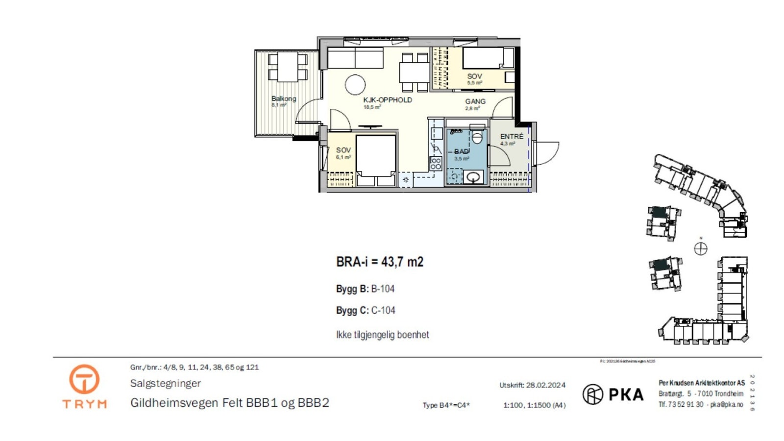 Planløsning av leiligheten - det medfølger i tillegg en separat sportsbod på ca. 2,5 kvm i kjeller Galleribilde