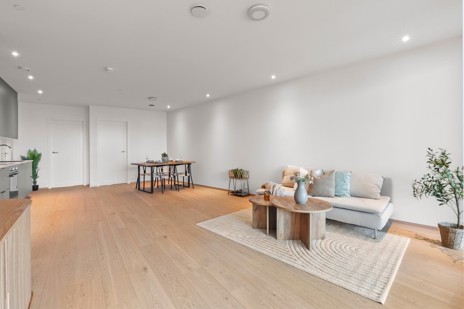 Plass til å møblere med sofagruppe og spiesbord. Galleribilde