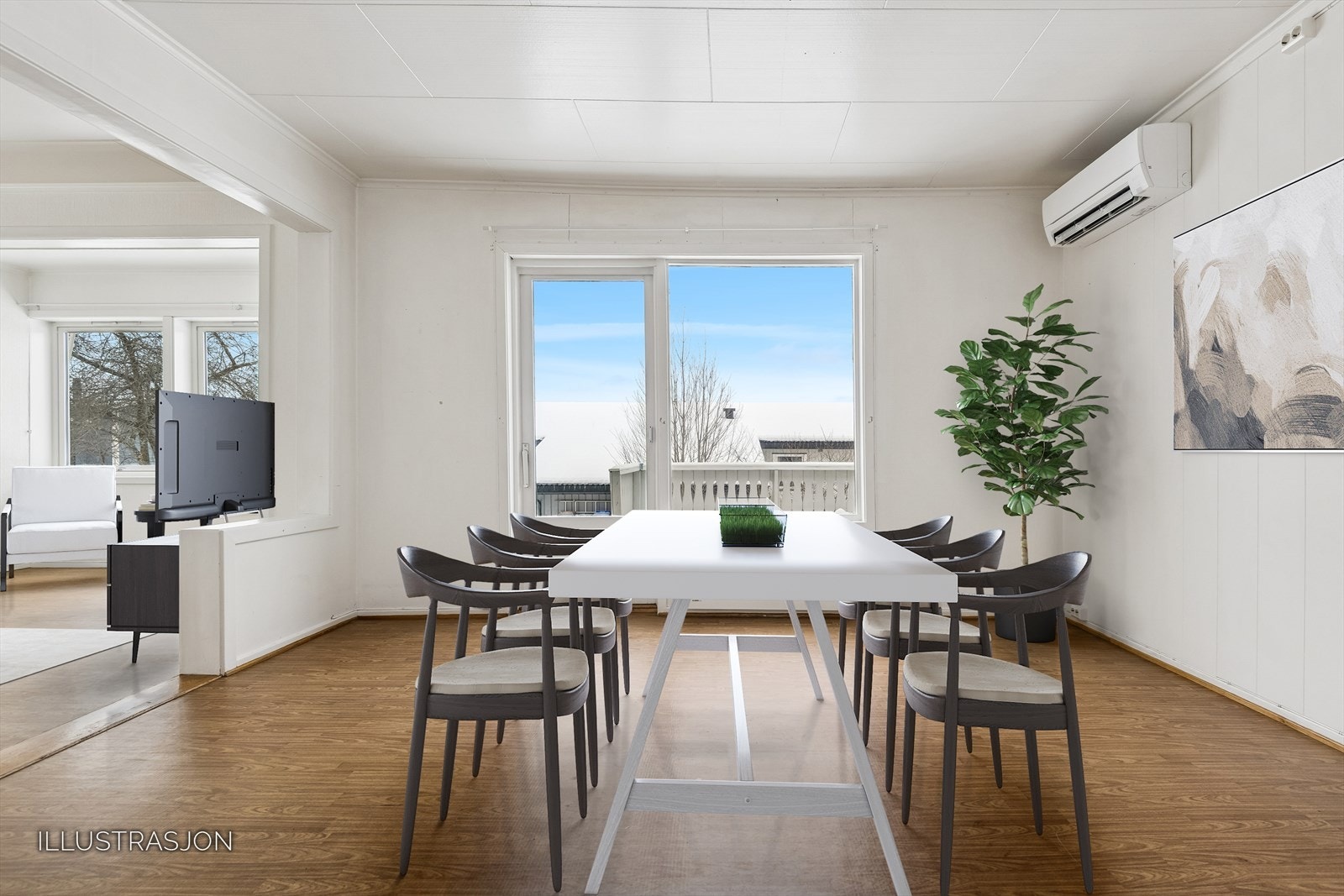 Illustrasjon. Plass til en romslig spisestue! Galleribilde