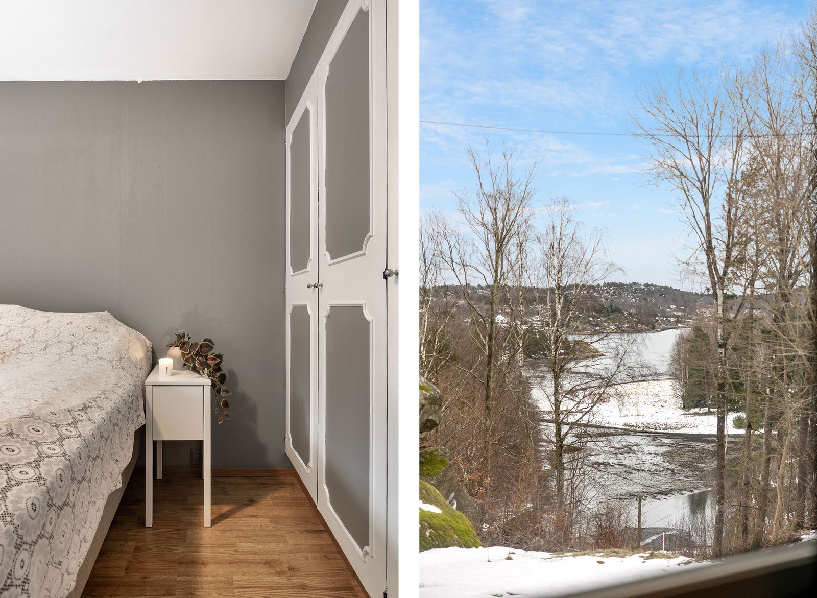 Romslig garderobeløsning og god oppbevaring på soverommet. Galleribilde