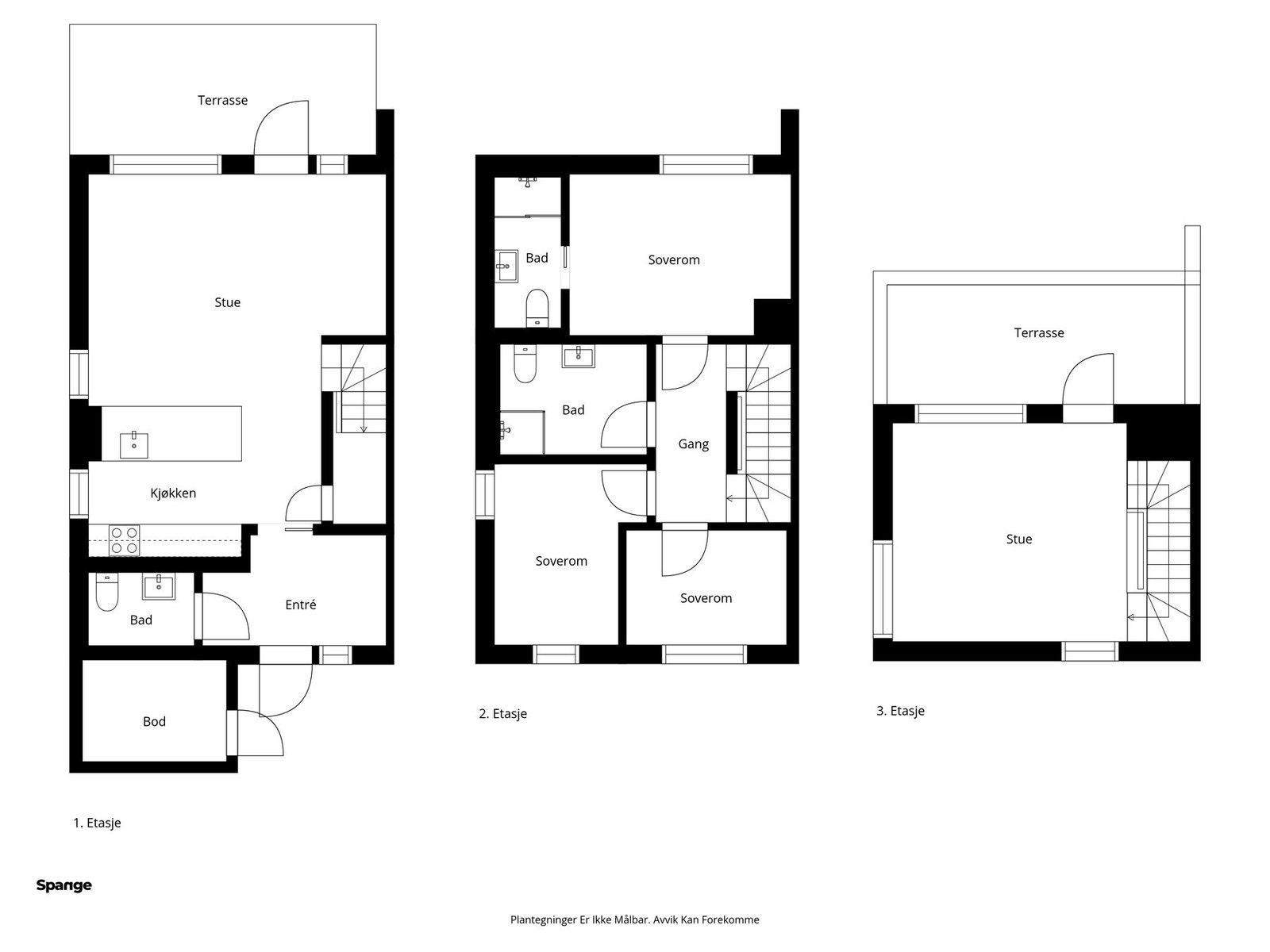 Plantegninger alle etasjer Galleribilde