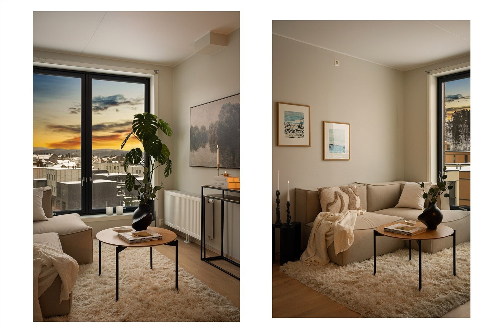 Leiligheten har store vinduer som gir svært flotte og naturlige lysinnslipp, samt koselig utsikt. Galleribilde