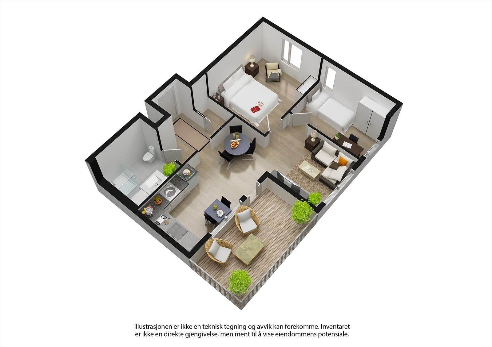 3D-plantegning til illustrasjon. Galleribilde