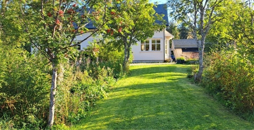 Nydelig hage mot boligen Galleribilde