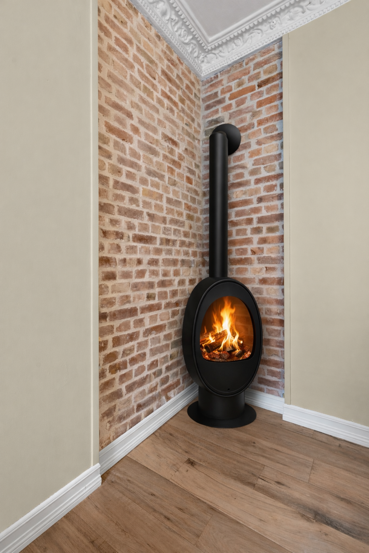 Illustrasjon: Om ønskelig kan det monteres ildsted i rommet Galleribilde