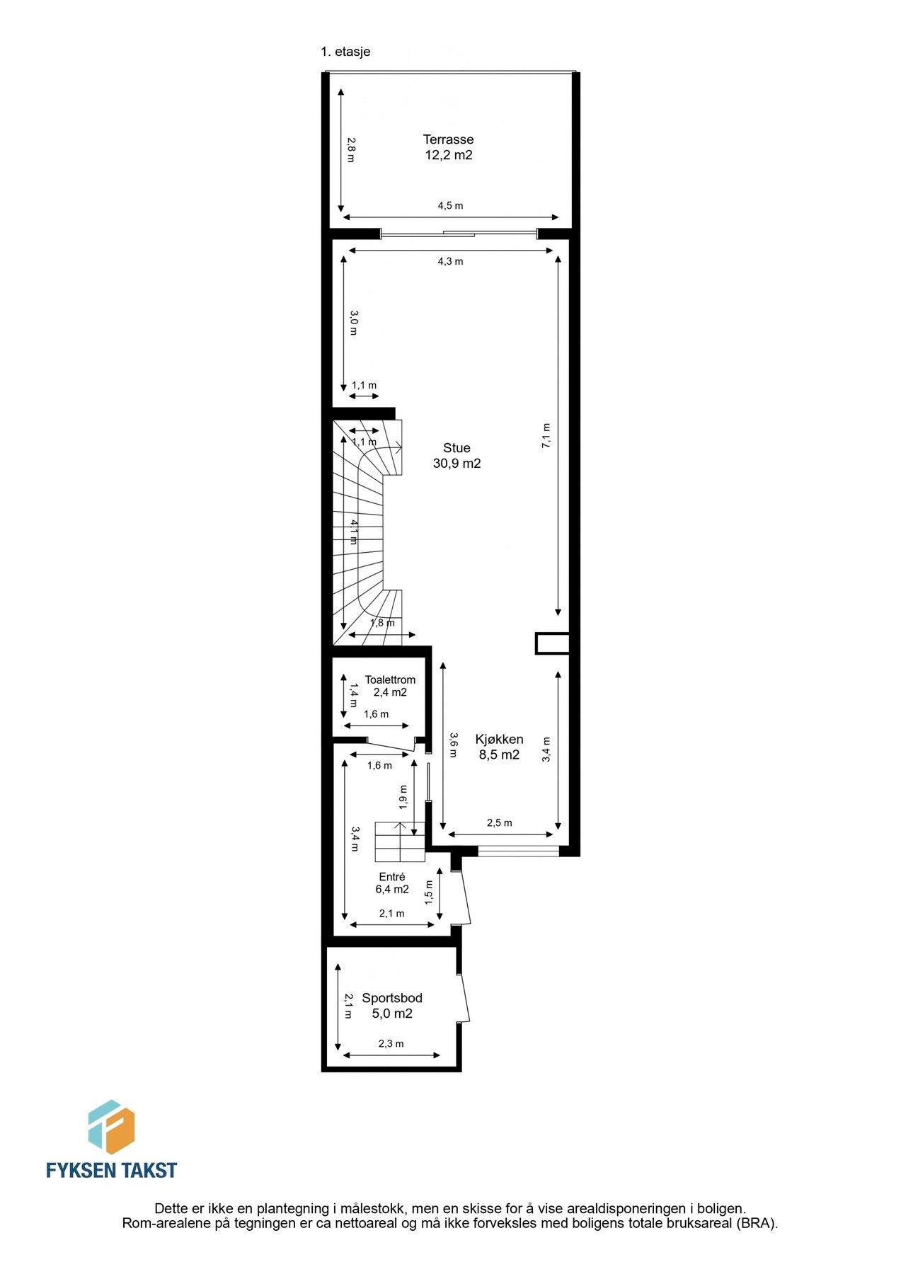 Planskisse 1. etasje. Galleribilde
