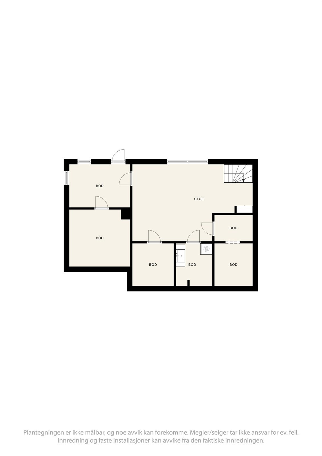 Plantegning sokkeletasje hoveddel Galleribilde