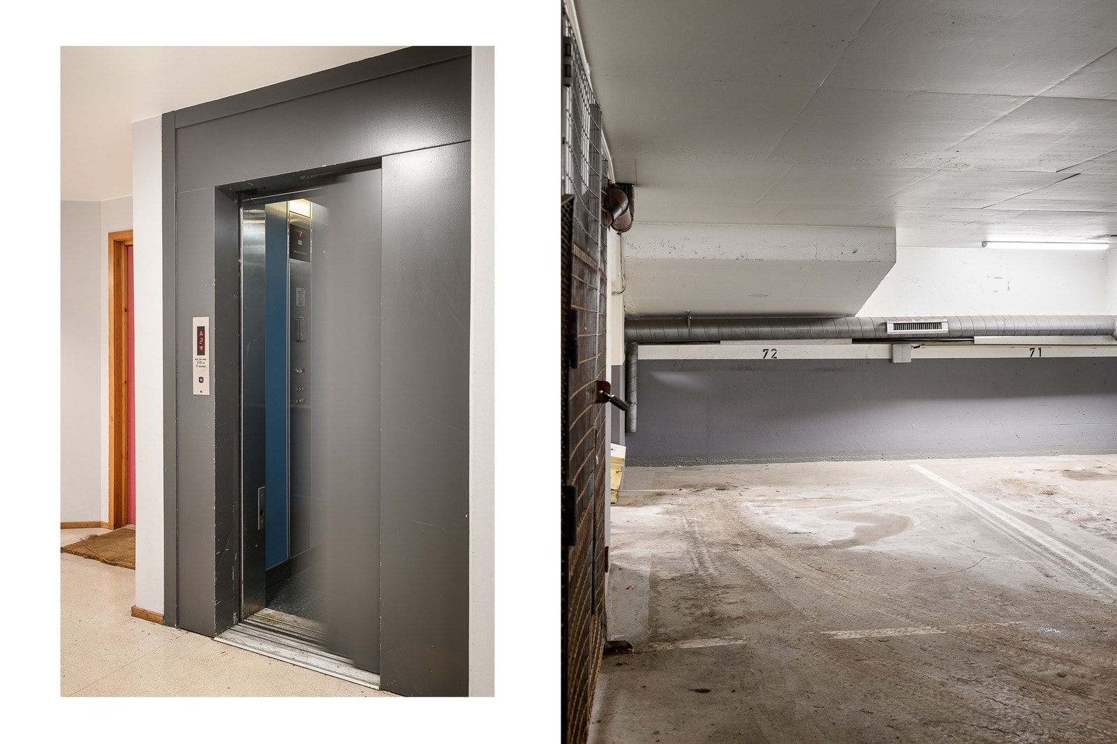 Bygget har heis, og med leiligheten følger en garasjeplass i anlegget over gaten. Galleribilde