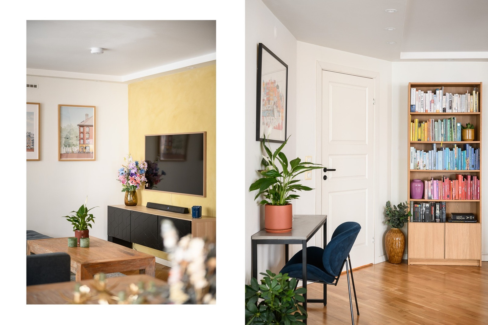 De fleste overflater i leiligheten er malt i perioden 2021-2025. Galleribilde