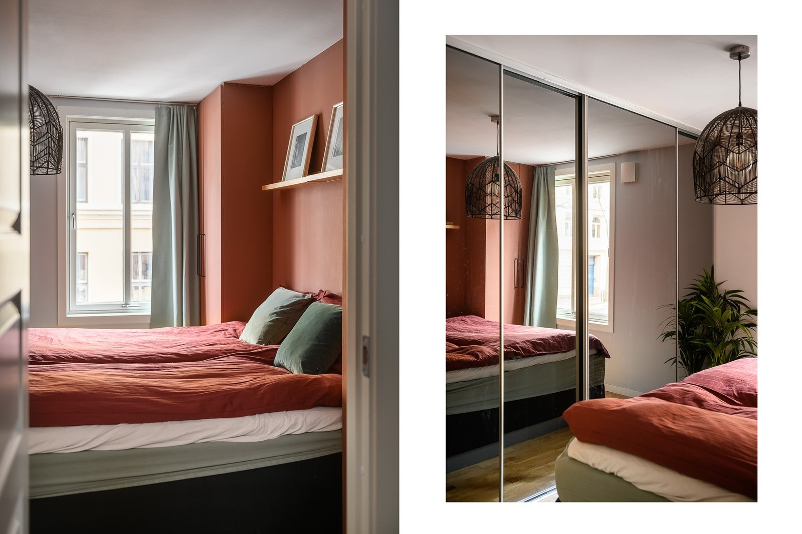 I tillegg gir romslig skyvedørsgarderobe med speilfronter rikelig med oppbevaringsplass. Galleribilde