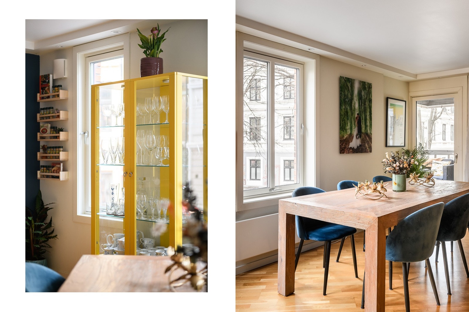 Det er naturlig plass til spisebord i tilknytning til kjøkkenet. Galleribilde