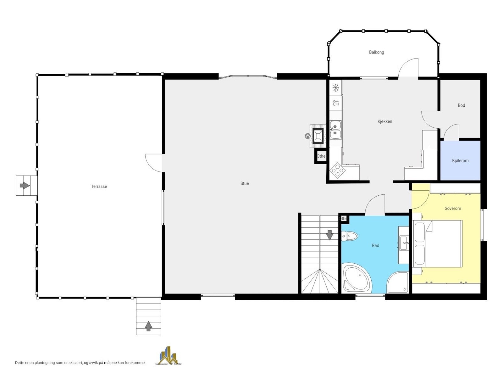Plantegning 1. etasje Galleribilde