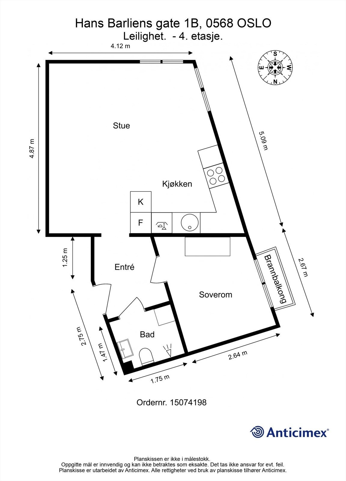 Dagens planløsning av boligen. Kom på visning for å planlegge hvordan du skal innrede din nye bolig. Galleribilde