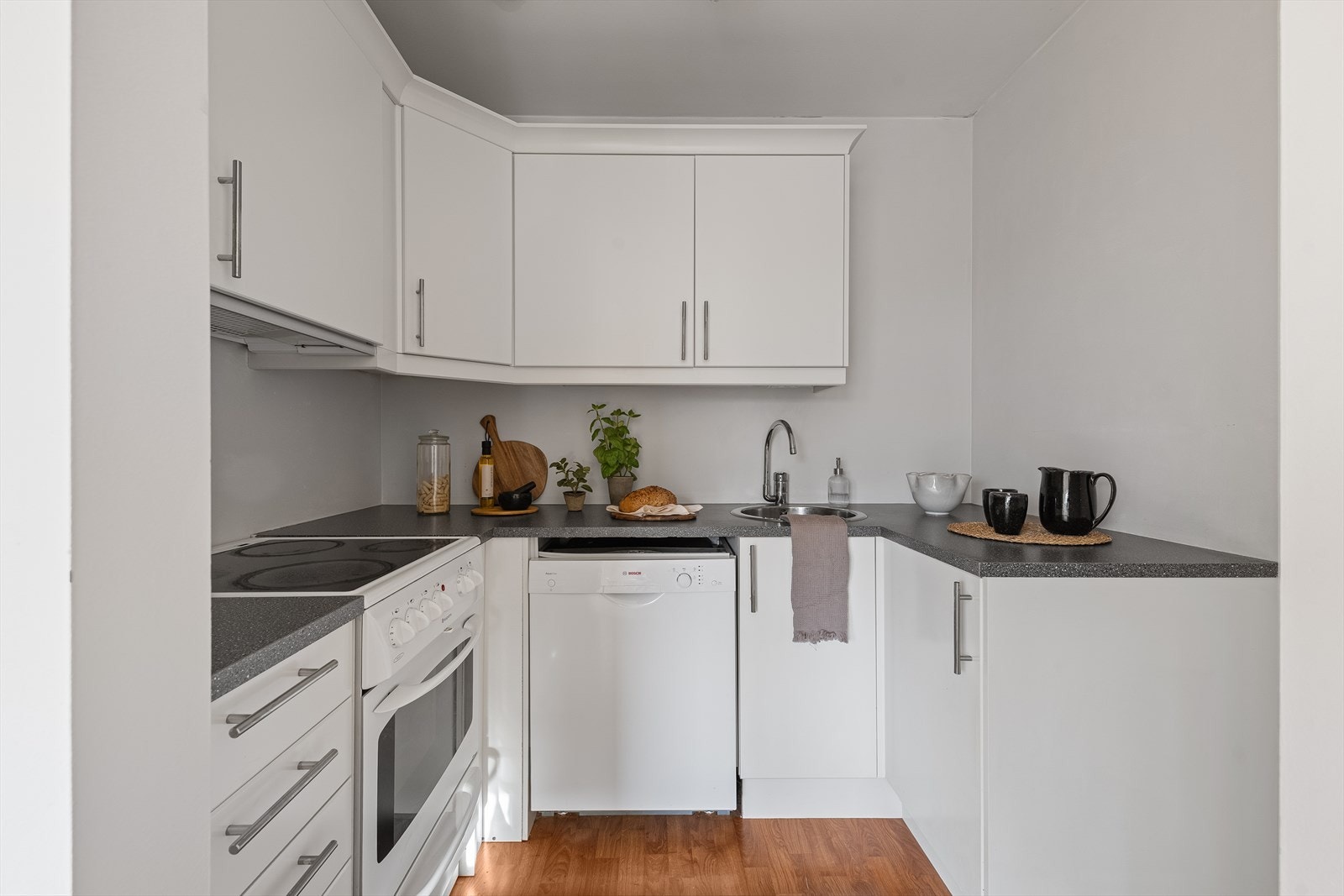 I hjørnet er det plass for kjøleskap. Galleribilde