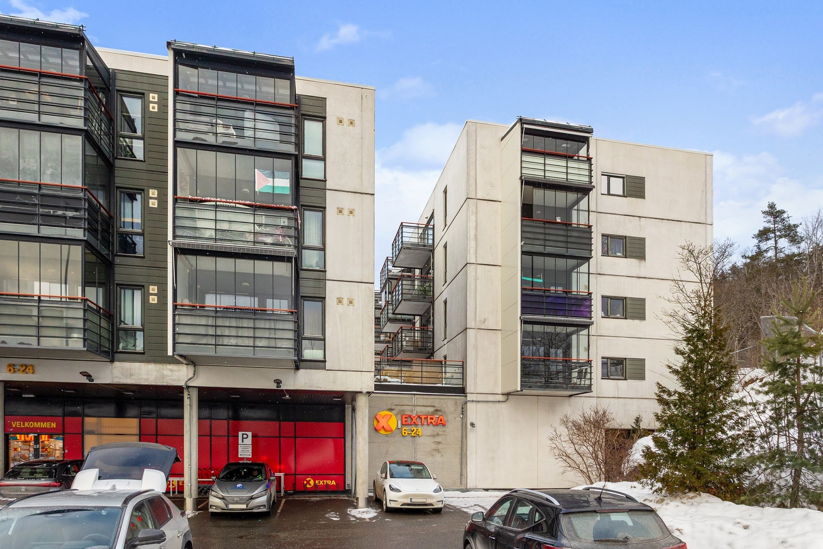 Hverdagslogistikken blir enkel med Coop Extra i første etasje av bygget. Galleribilde