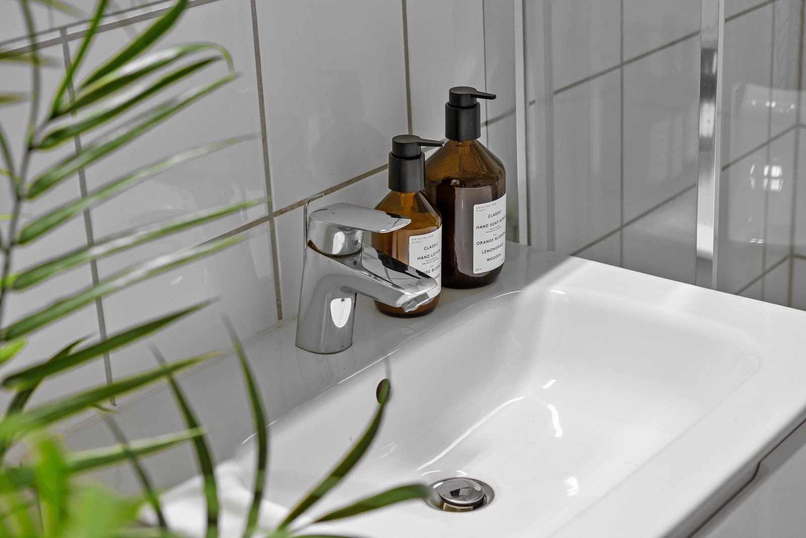 Badet er fra byggeåret (2006) og er i lyse og delikate farger. Galleribilde