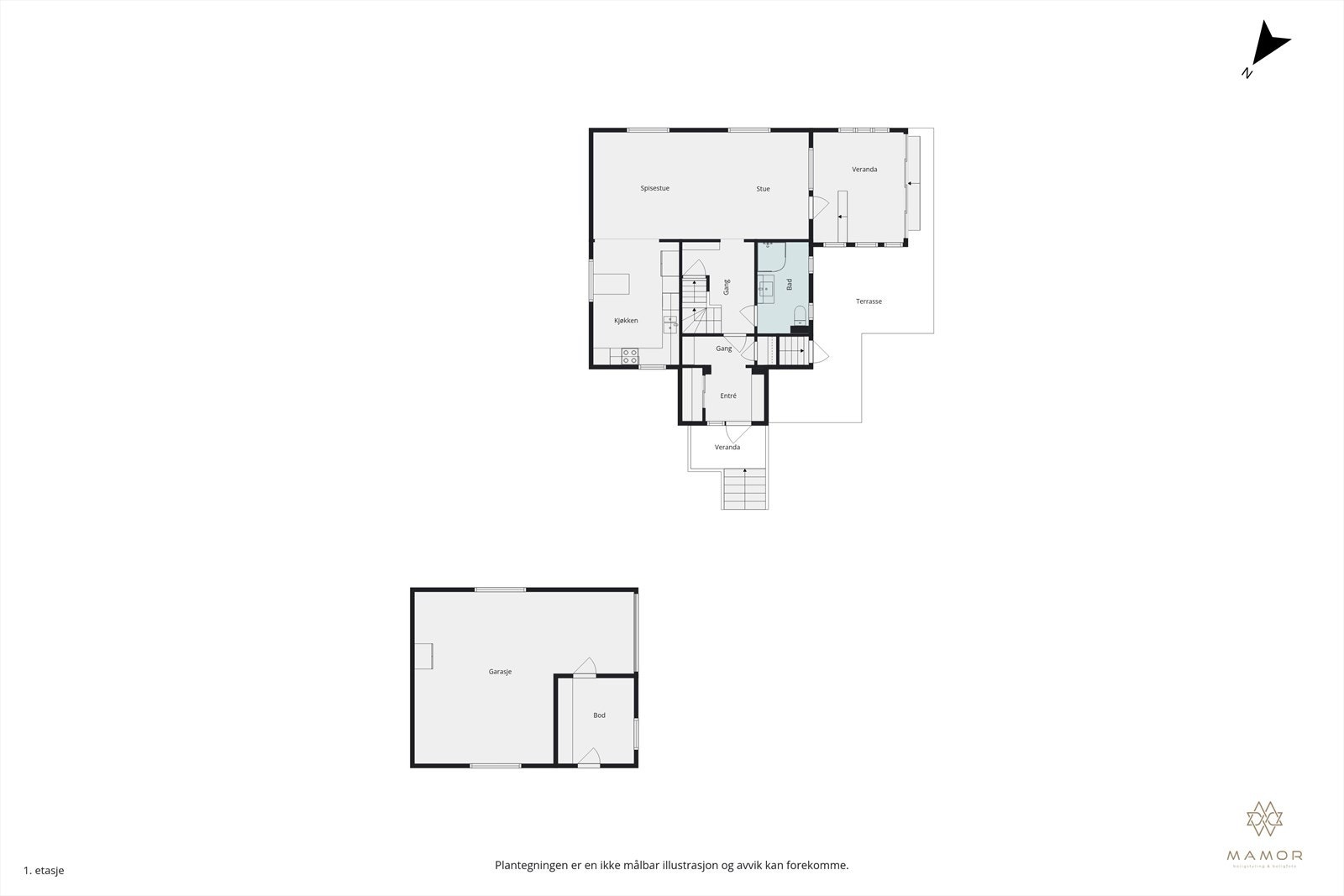Plantegning 1. etasje Galleribilde