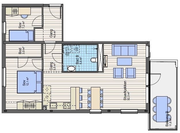 General lay-out (there are some minor deviations from the drawing) Galleribilde