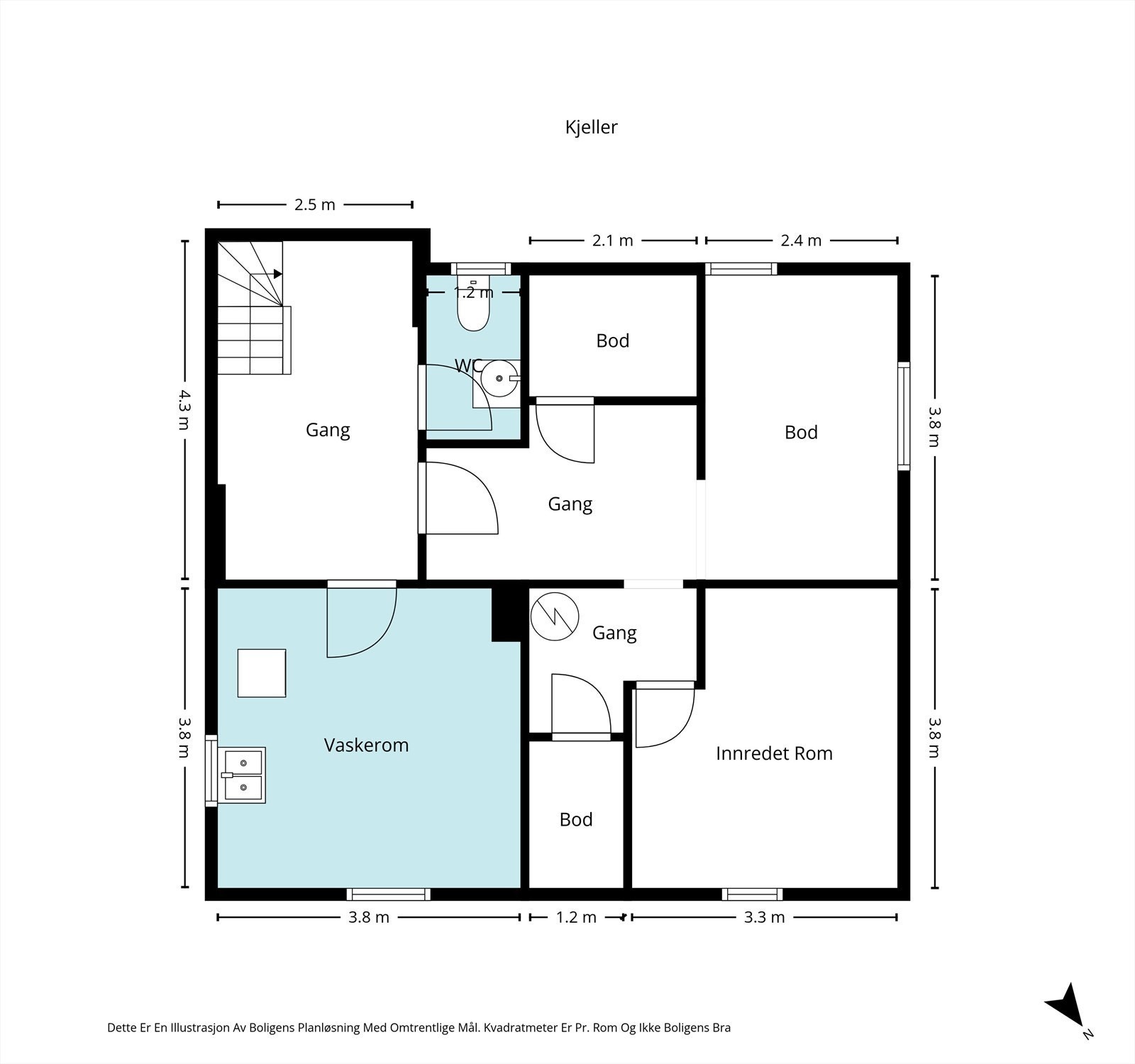 Plantegning kjeller. Galleribilde
