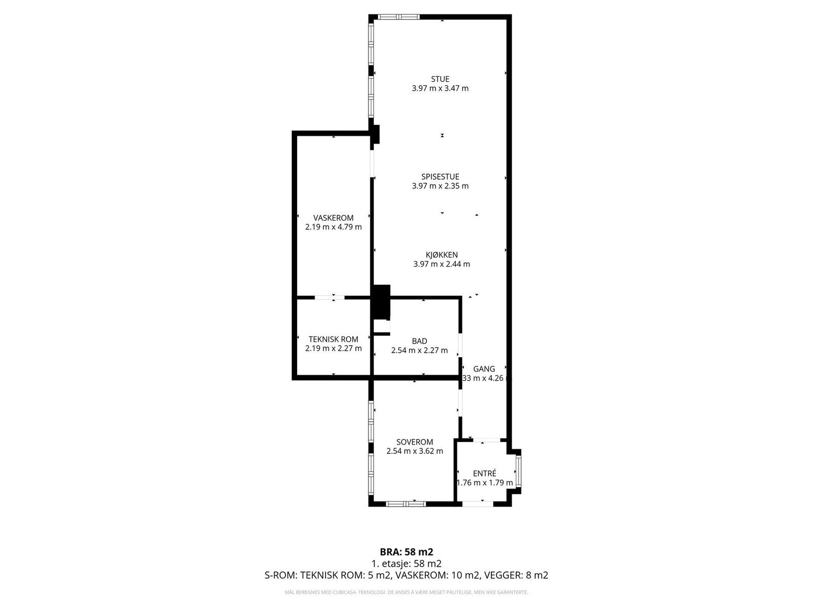 Plantegning kjeller/utleiedel. Galleribilde