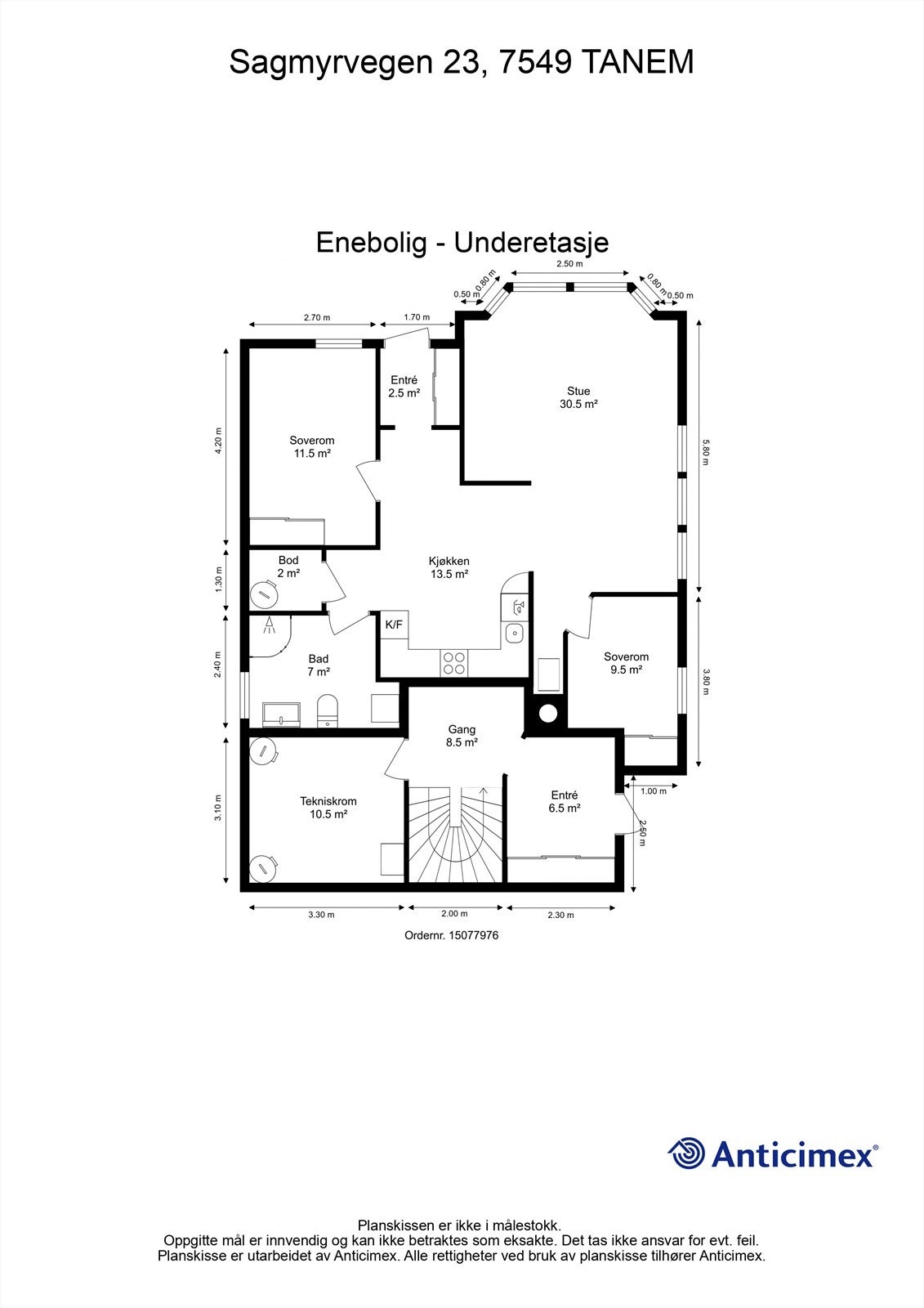 Planskisse underetasje. Galleribilde