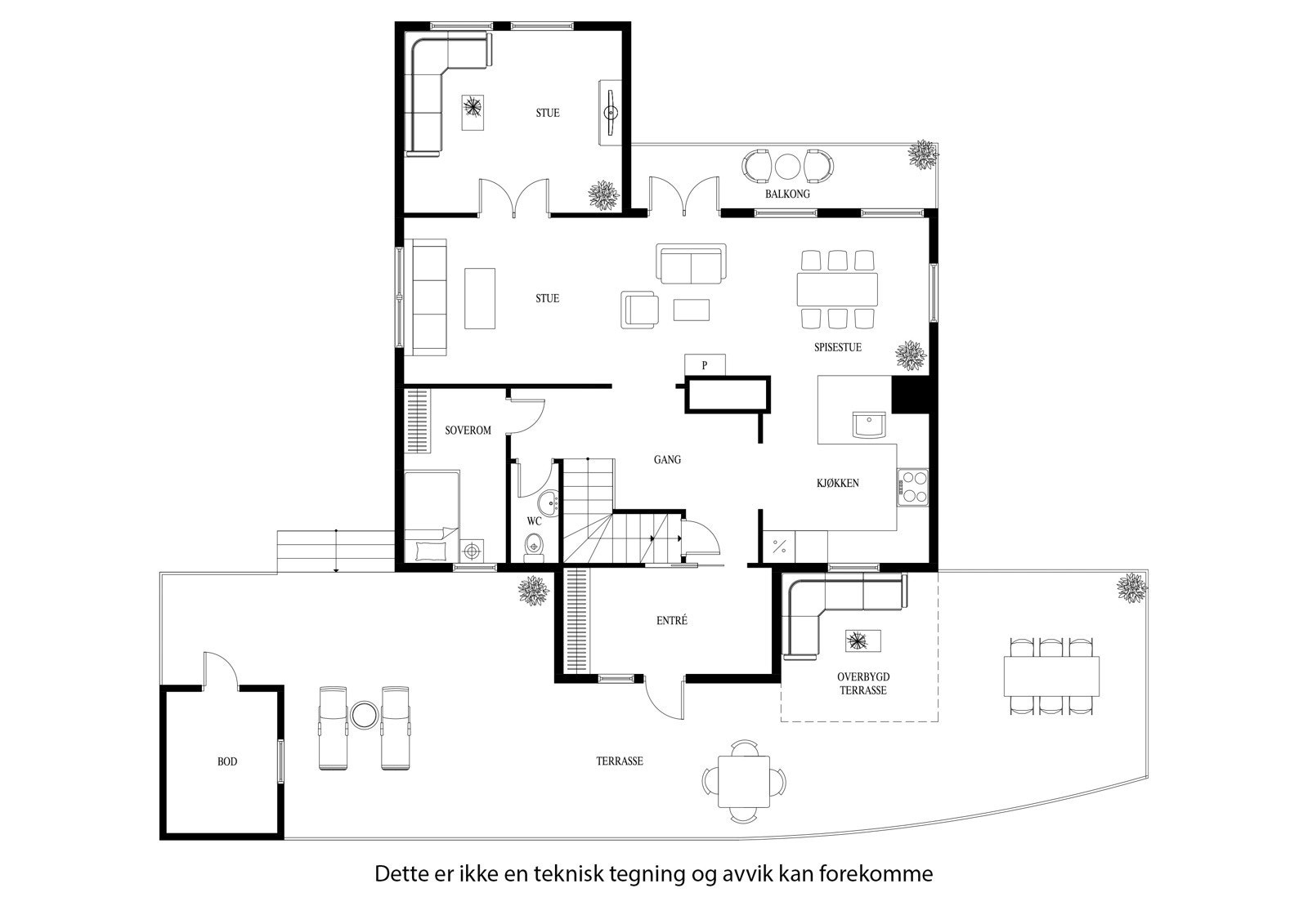 Plantegning 1. etasje Galleribilde