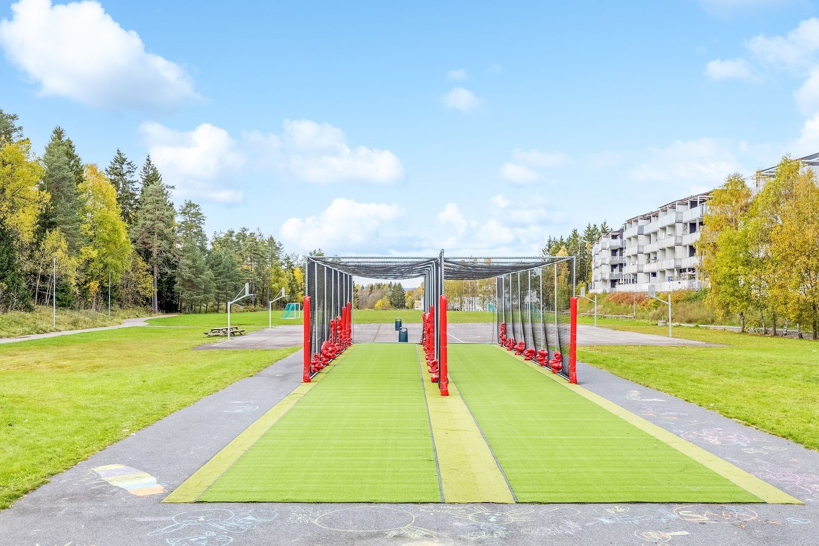 Cricket training nets på idrettsanlegget. Galleribilde