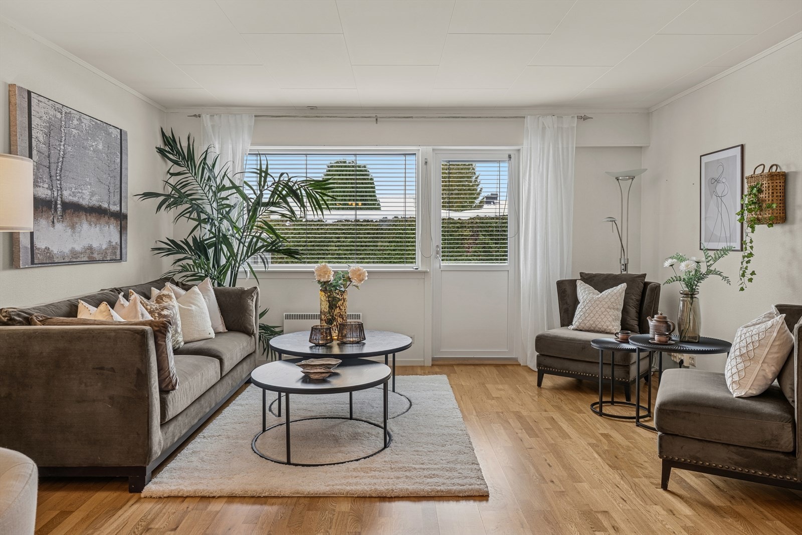 Rommet har store vindusflater og naturlig lysinnslipp gjennom dagen. Galleribilde