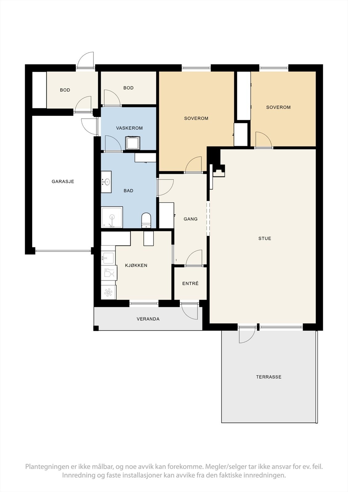 Funksjonell og innholdsrik planløsning. Galleribilde