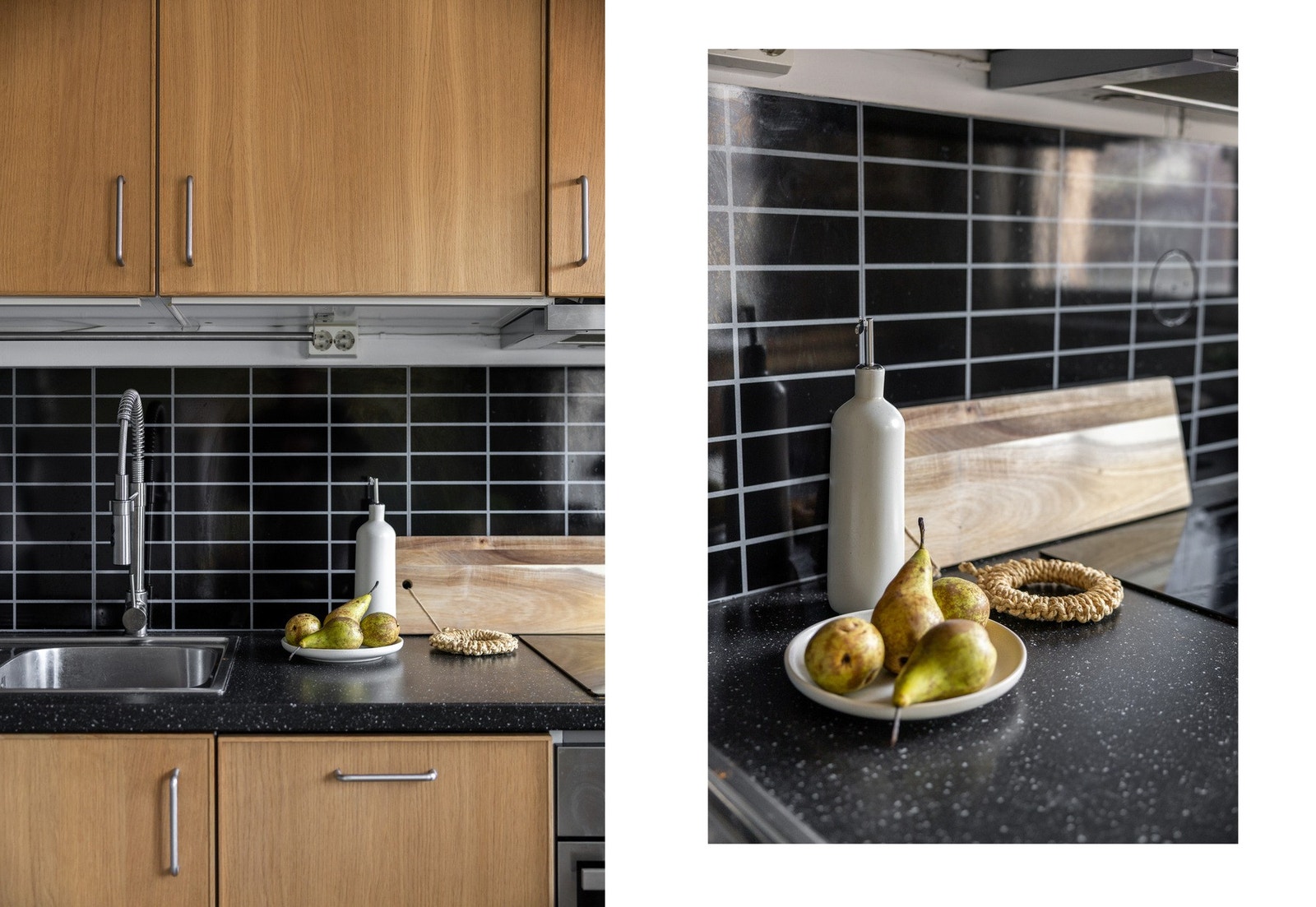 Det er en fin kombinasjon av skap- og benkeplass for både oppbevaring og matlaging. Galleribilde