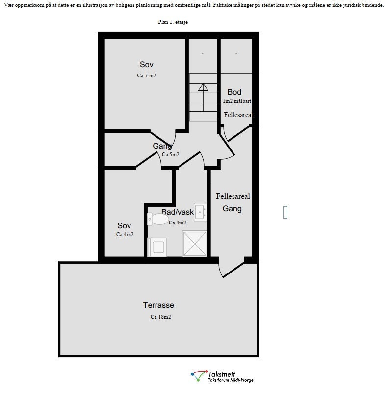 Planskisse 1. etasje. Galleribilde