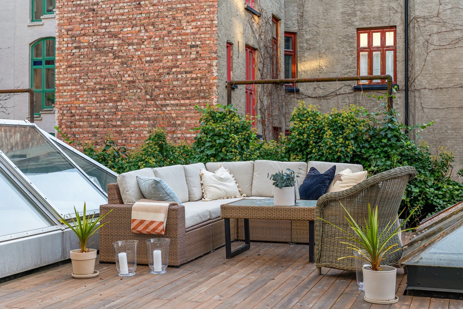 Sameiet har også takterrasse med nærmest direkte adkomst fra gjesterommet. Galleribilde