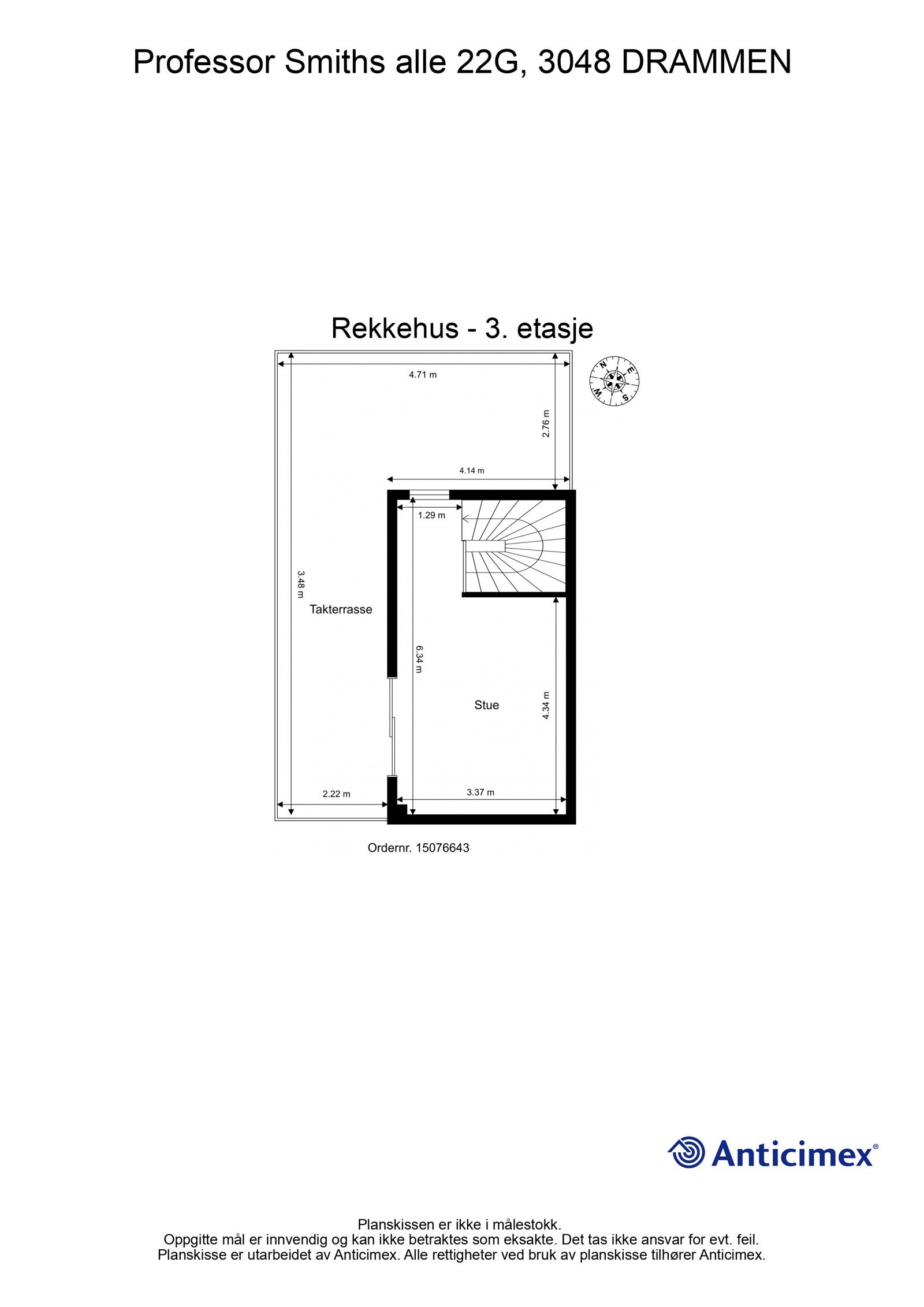Plantegning 3. etg. - målsatt Galleribilde