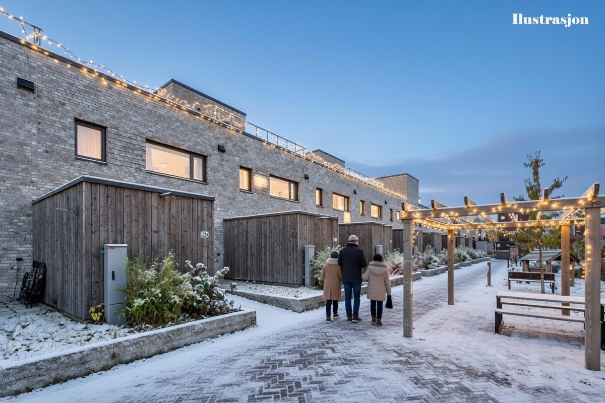 Vinterbilde fra nabolaget. Galleribilde