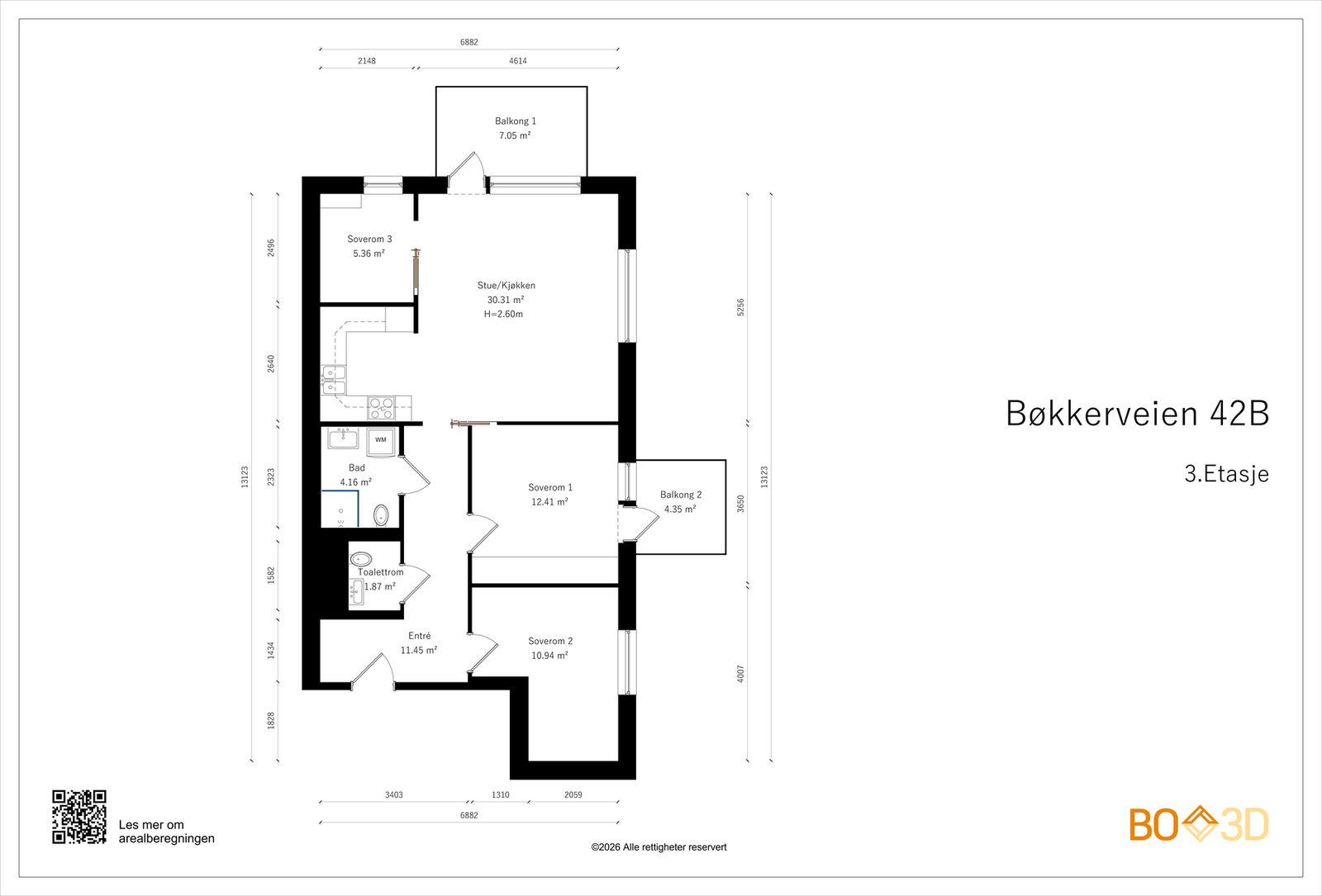 Hjørneleilighet med luftig planløsnimg Galleribilde