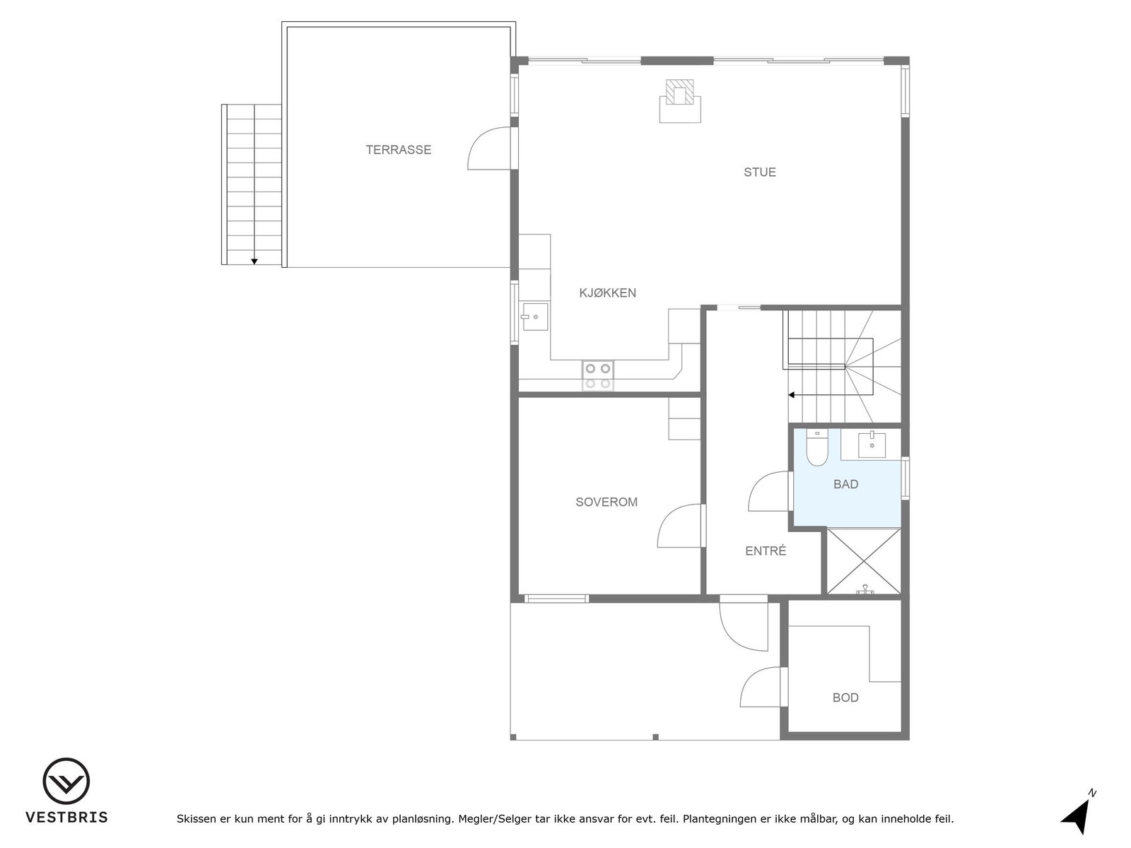 Plantegning hovedetasje. Galleribilde