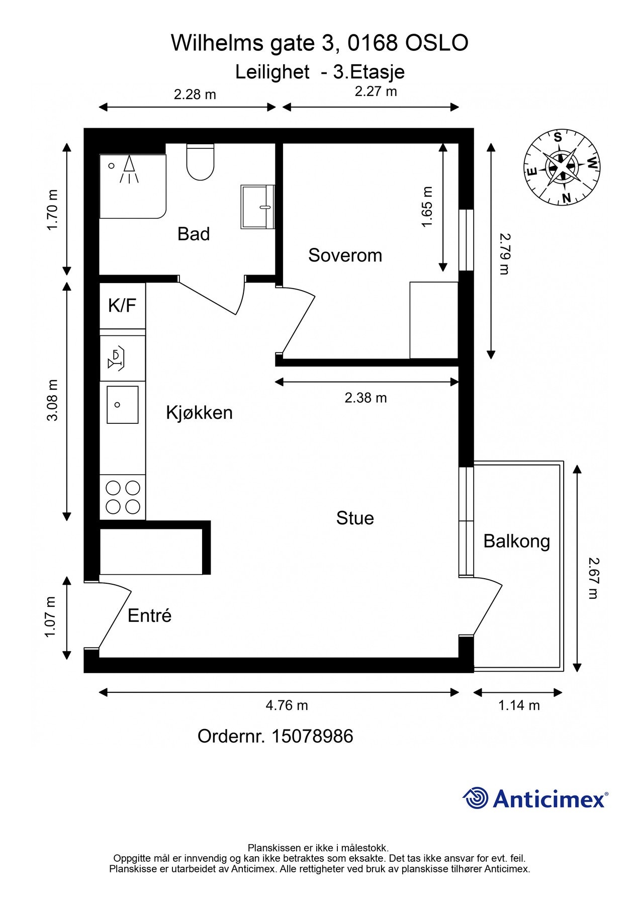 Svært effektiv og god planløsning. Leiligheten ligger i 3.etasje med heis. Galleribilde