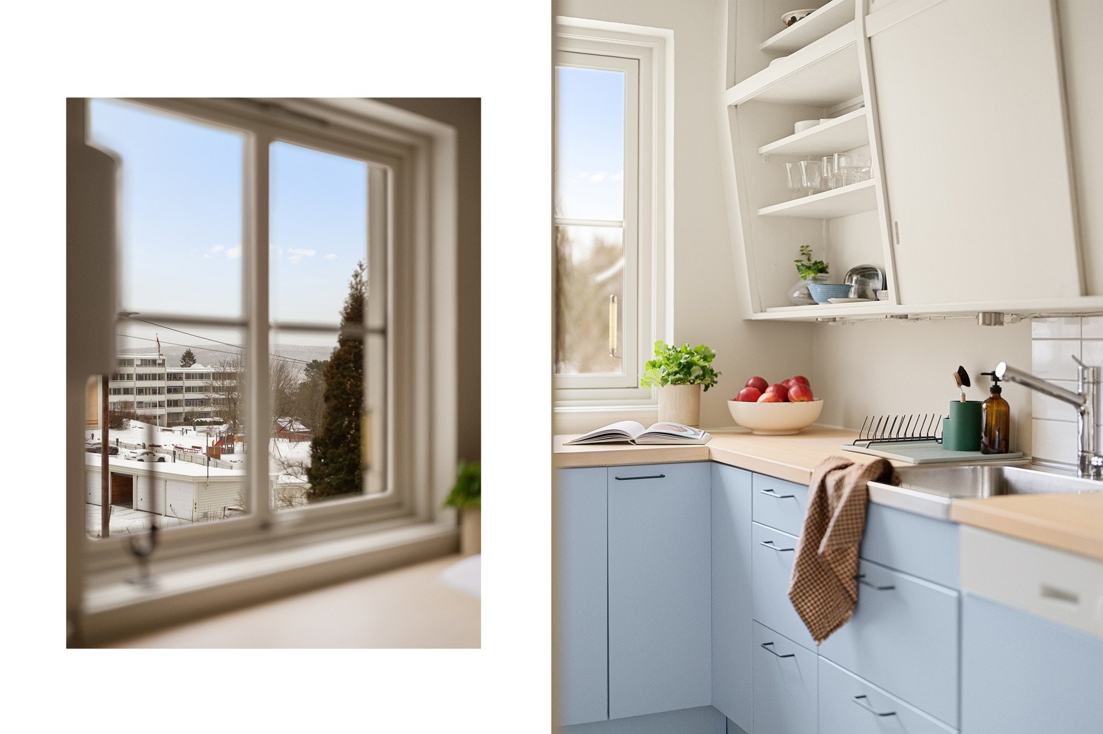 Store vindusflater gir rikelig med naturlig lys og et grønt, rolig preg Galleribilde