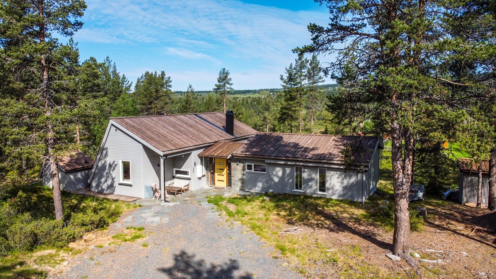 Den opprinnelige hytta er bygd i 1971 og tilbygd i tidsperioden 2014-2018 Galleribilde