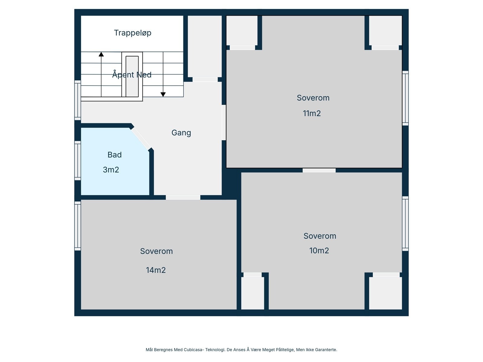 Plantegning loftsetasje. Galleribilde