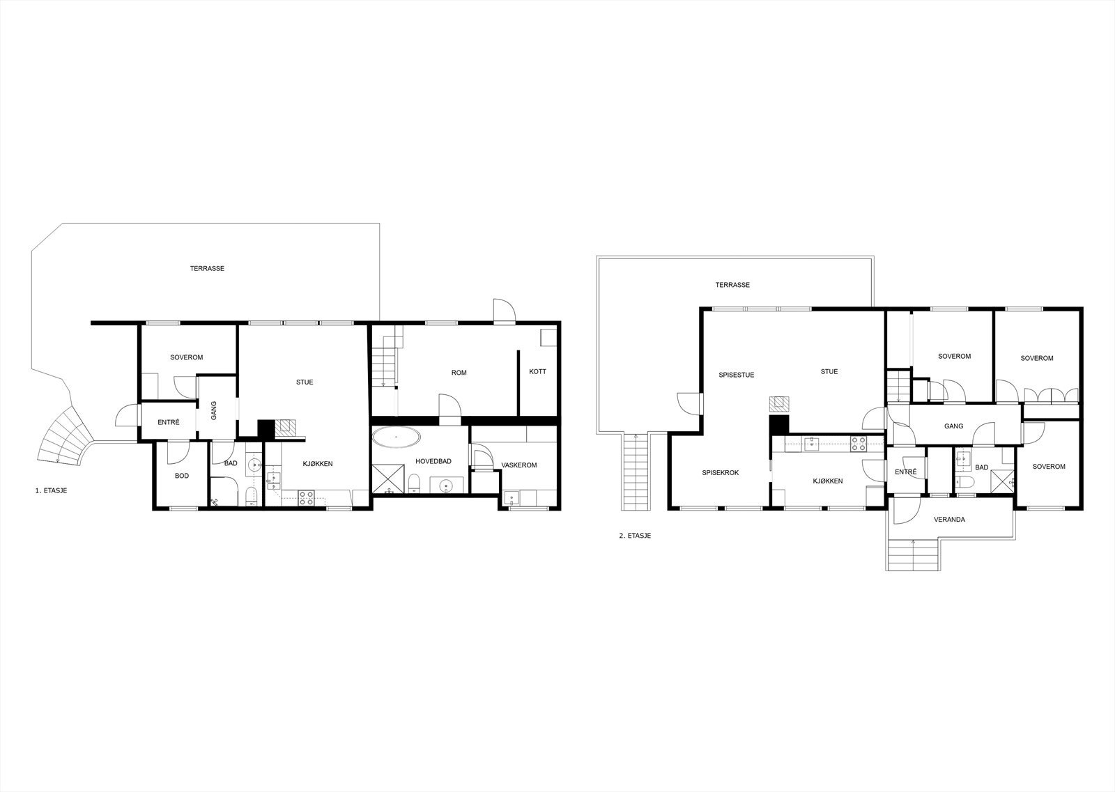 Plantegning 1. og u.etg. Galleribilde