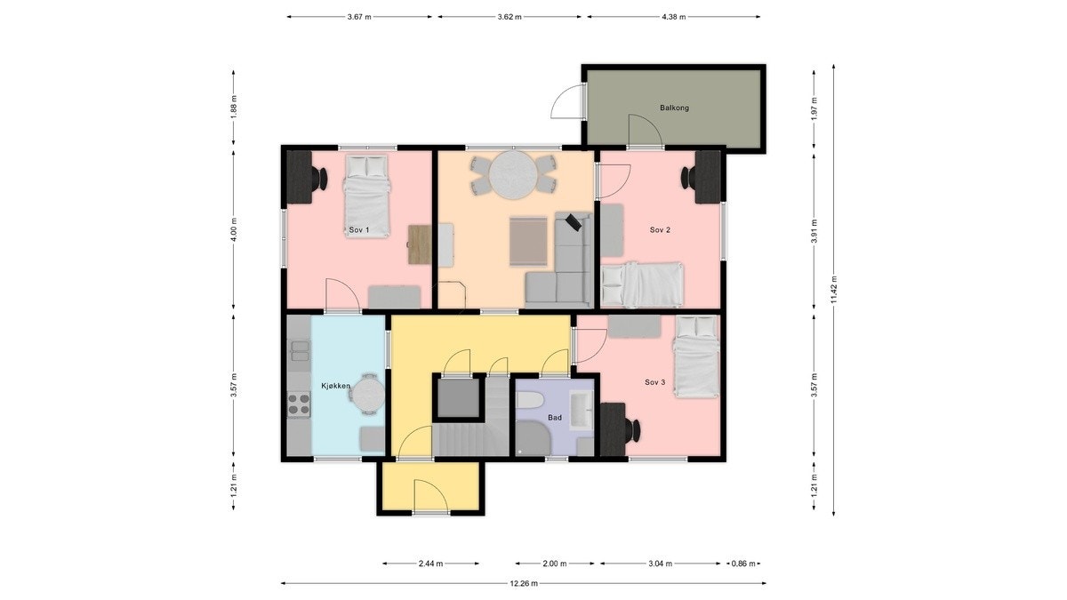 Plantegning 1.etg Galleribilde