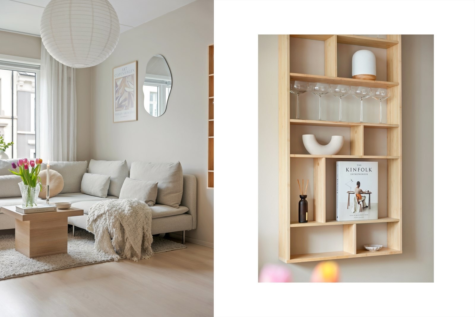 Leiligheten har gjennomgående lyse laminatgulv som gir en moderne, lettstelt og innbydende helhet. Galleribilde