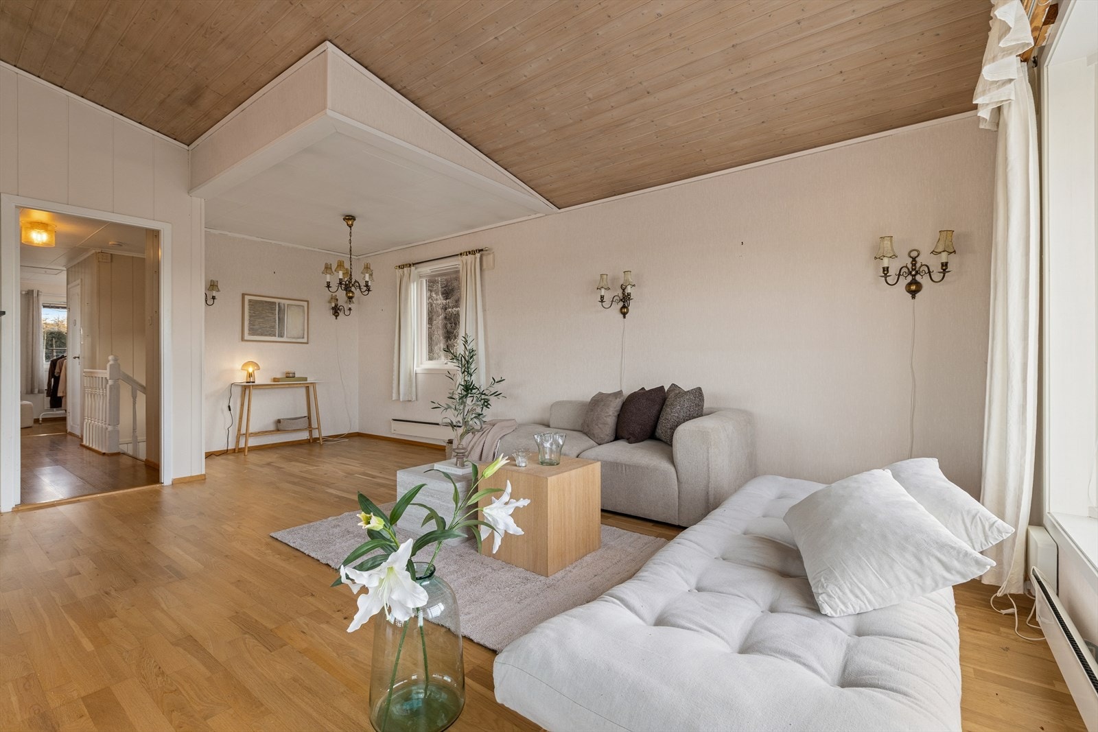 Den innerste delen av stuen var opprinnelig et soverom. Denne løsningen kan reverseres om det skulle være ønskelig. Galleribilde