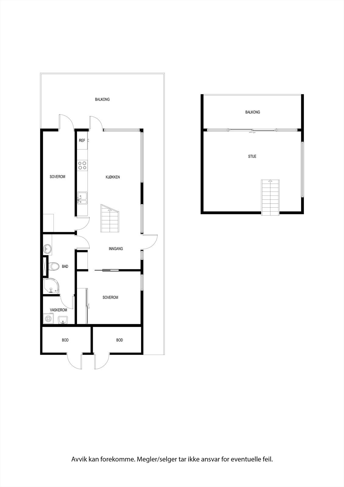 3 et.: Entré, kjøkken/allrom, soverom, soverom 2, bad/vaskerom
4 et.: Trapperom, stue Galleribilde