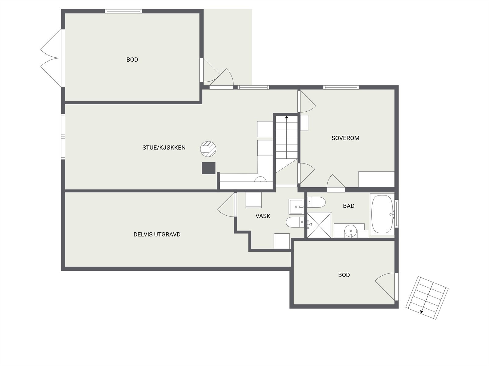 Plantegning Kjeller. Galleribilde