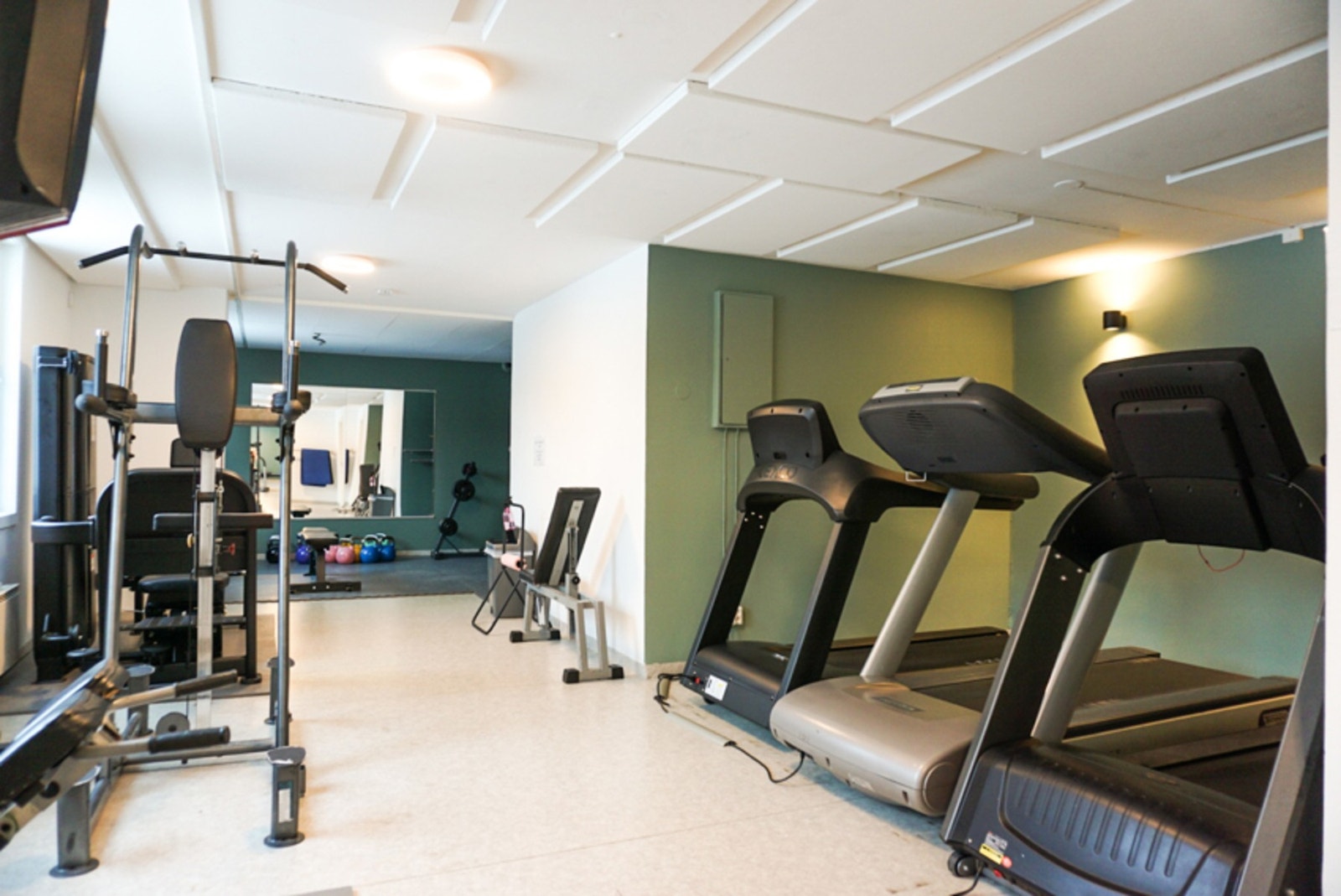 Treningsrommet er nylig oppgradert. Galleribilde