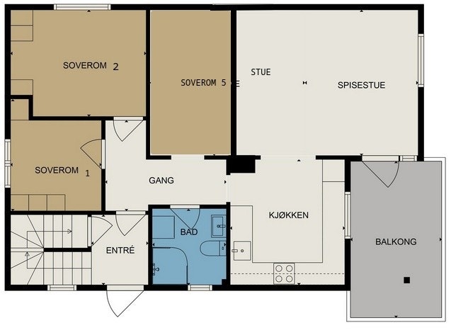 Plantegning hovedetasje Galleribilde